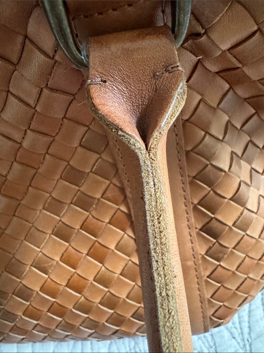 L.L. Bean Woven Leather Tote in Cognac - Picture 10 of 13
